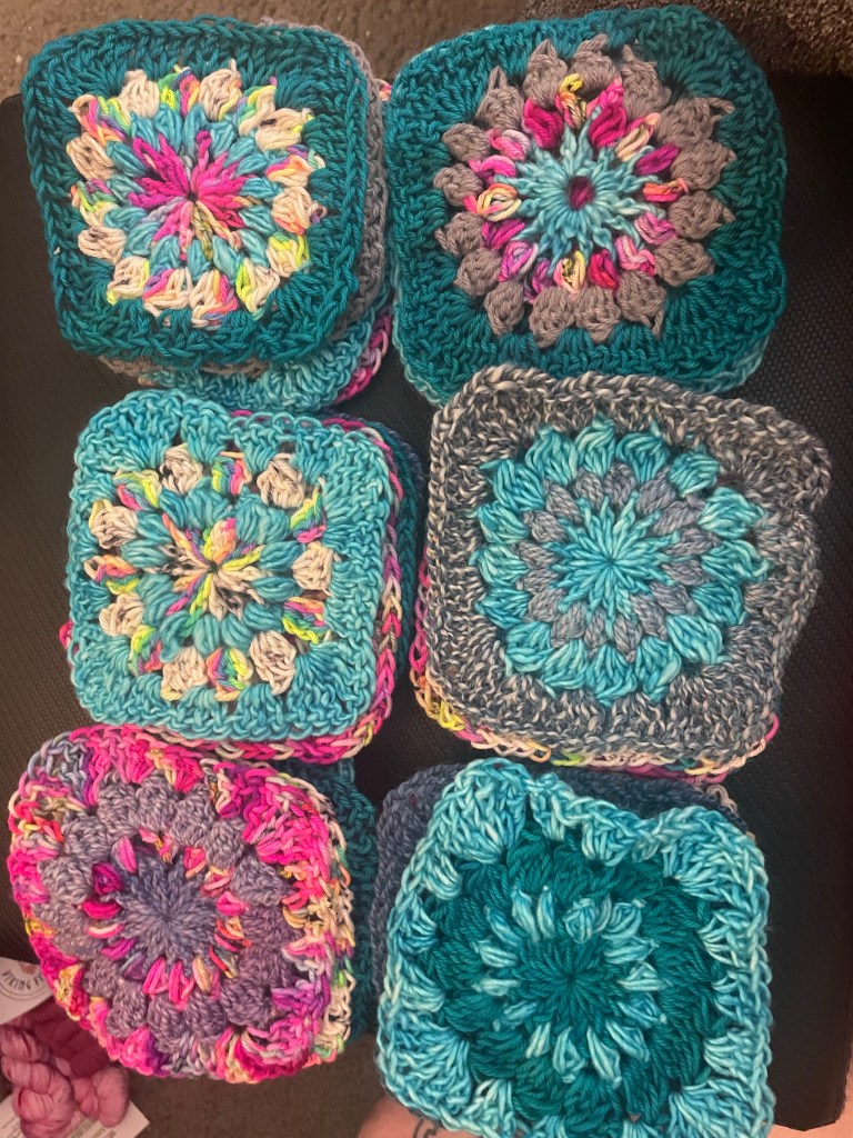 Stacks of granny squares 